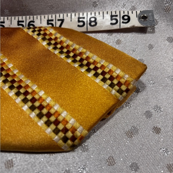 CANALI Gold and Brown Silk Tie - Picture 2 of 7